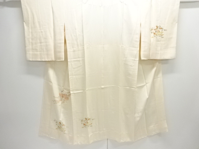 童子に草花模様単衣長襦袢